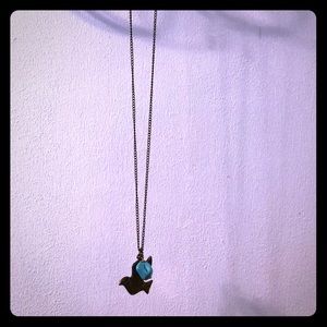 Dove and teal gem necklace